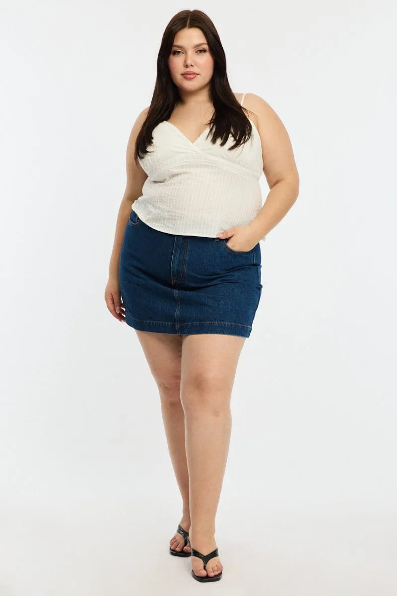 Stylish Choice Soft Lining Denim Mini Skirt A-line