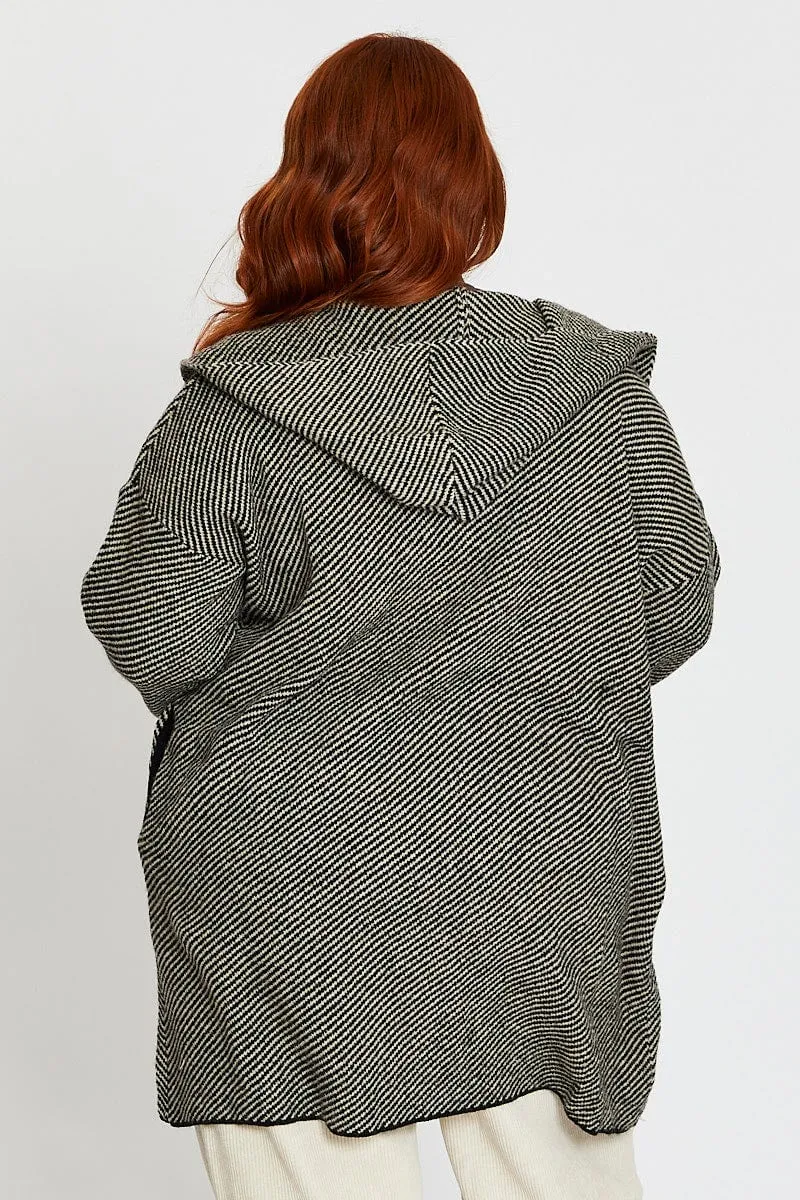 Relaxing Wear Stylish Comfort Grey Hoodied Cardigan