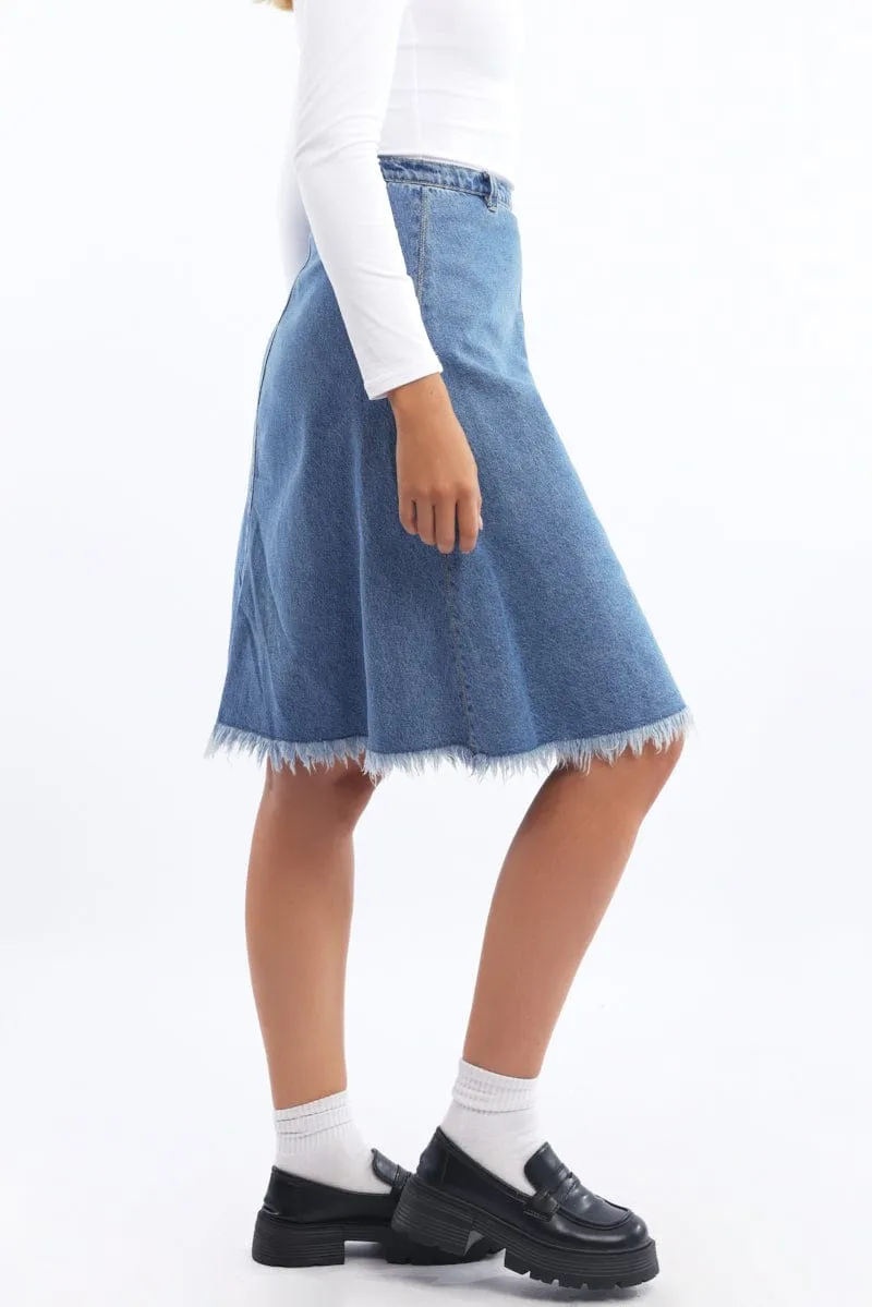 Daily Favorite Denim Midi Denim Skirt