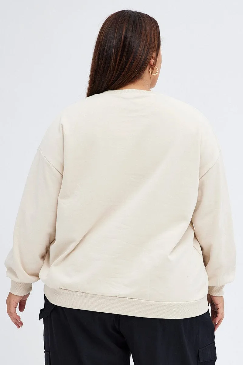 Winter Layer consumer preference Beige New York Embroidered Sweater
