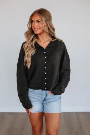 Chilly Weather Wear Stylish Knit Layer Brooke Cardigan - Espresso