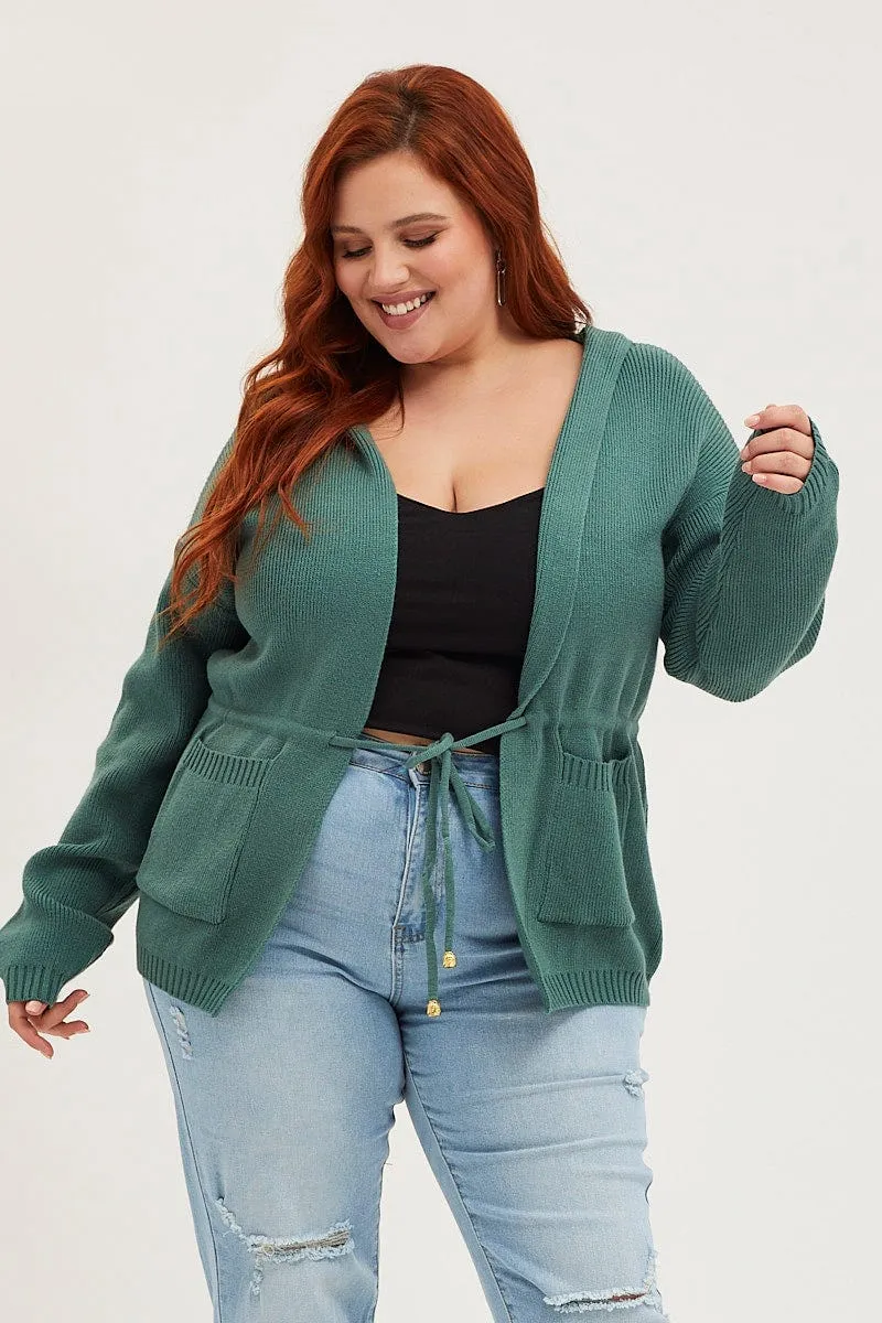 Green Knit Cardigan Long Sleeve Hoodie jersey product surfing suitability