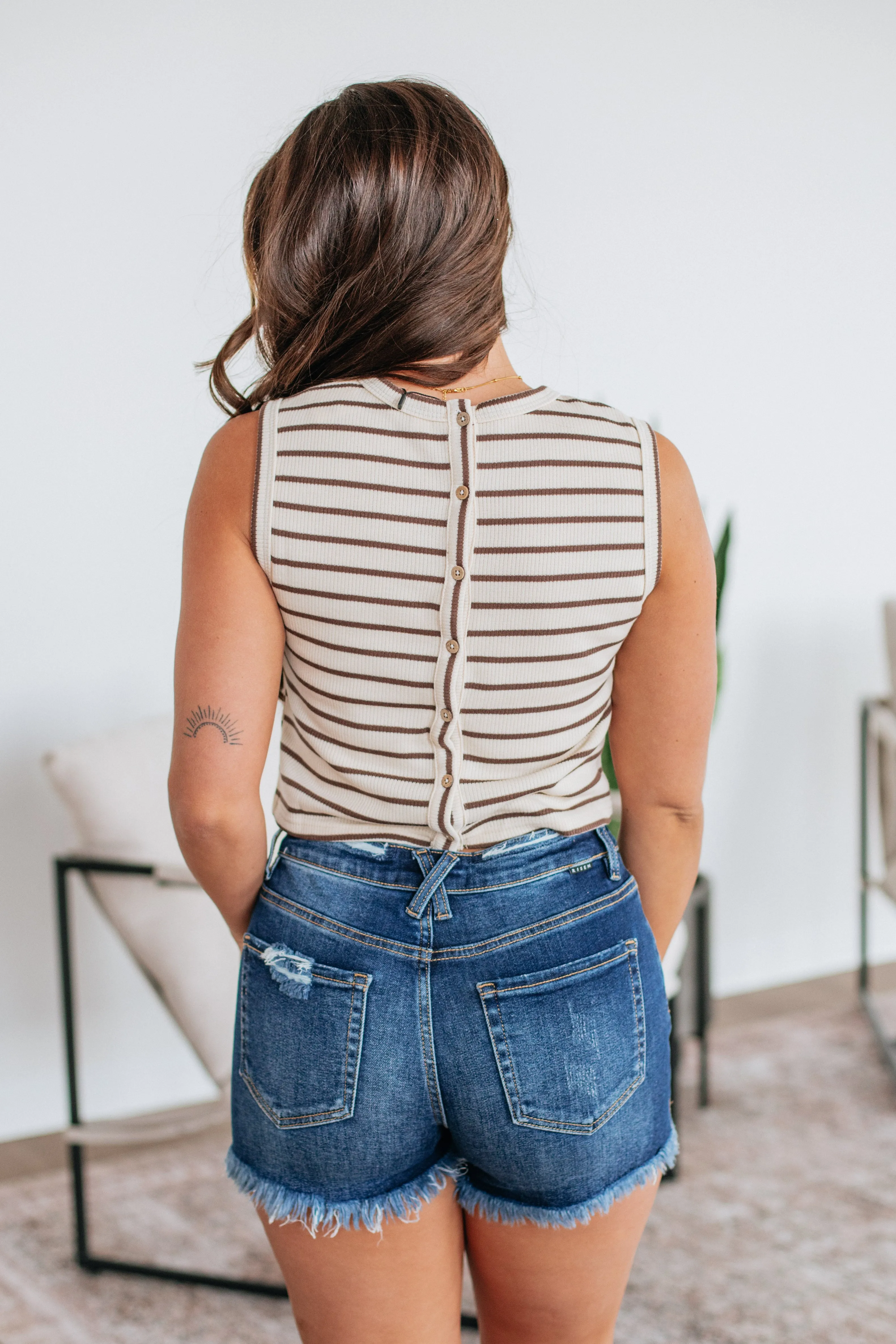 Kirbie Striped Tank - Chocolate Mix Training Outfit