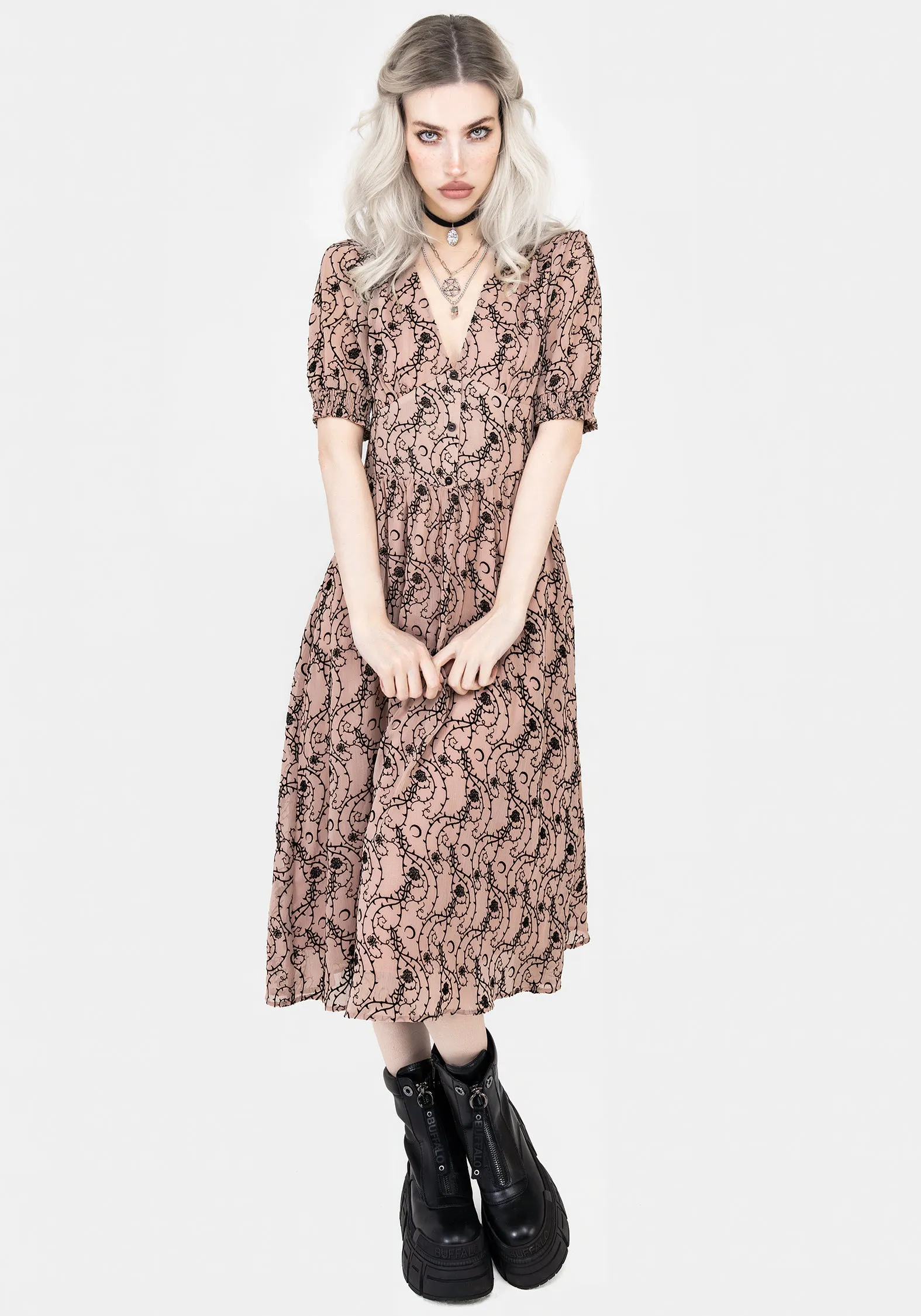Lake Park Rosethorn Corset Midi Dress