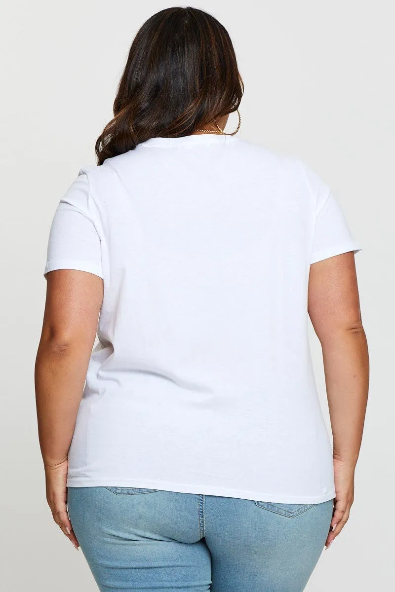 WrinkleResistant White Graphic T-shirt Arizona Biker Short Sleeve Cotton