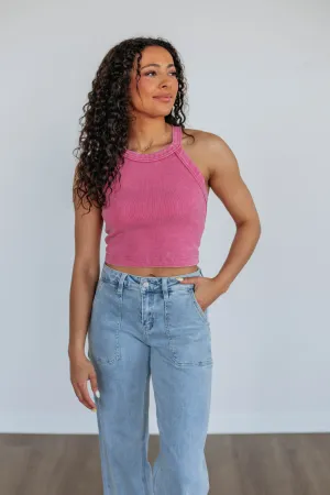 Chann Ribbed Tank - Berry low quality multi - compartment