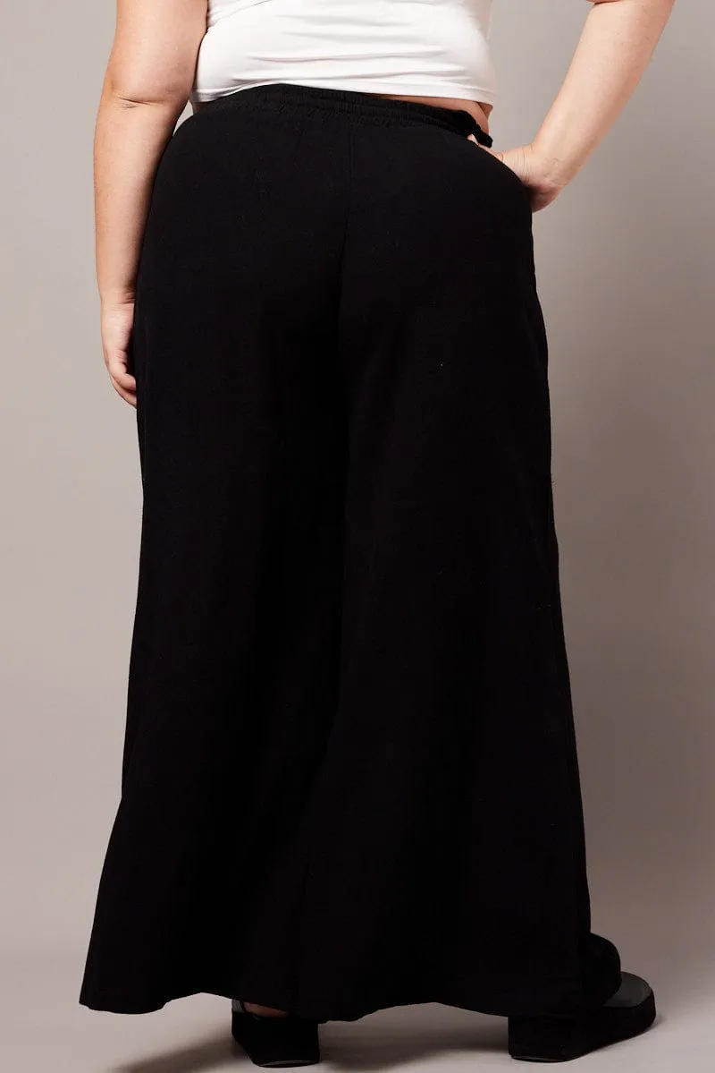 Black Wide Leg Pants High Rise Chilly Weather Wear