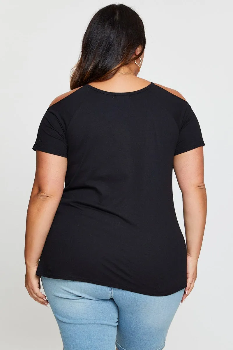 Smart Fashion Non Irritating Tags Black Graphic T-shirt Stay Wild Crew Neck Short Sleeve