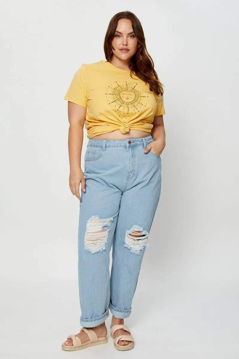 Light Must T-shirt Short Sleeve Cotton Modern and Soft