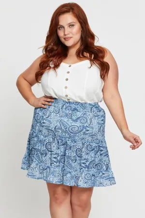 Paisley Pr Mini Wrap Skirt Ruffle Hem Roll Up Hem Winter Layering