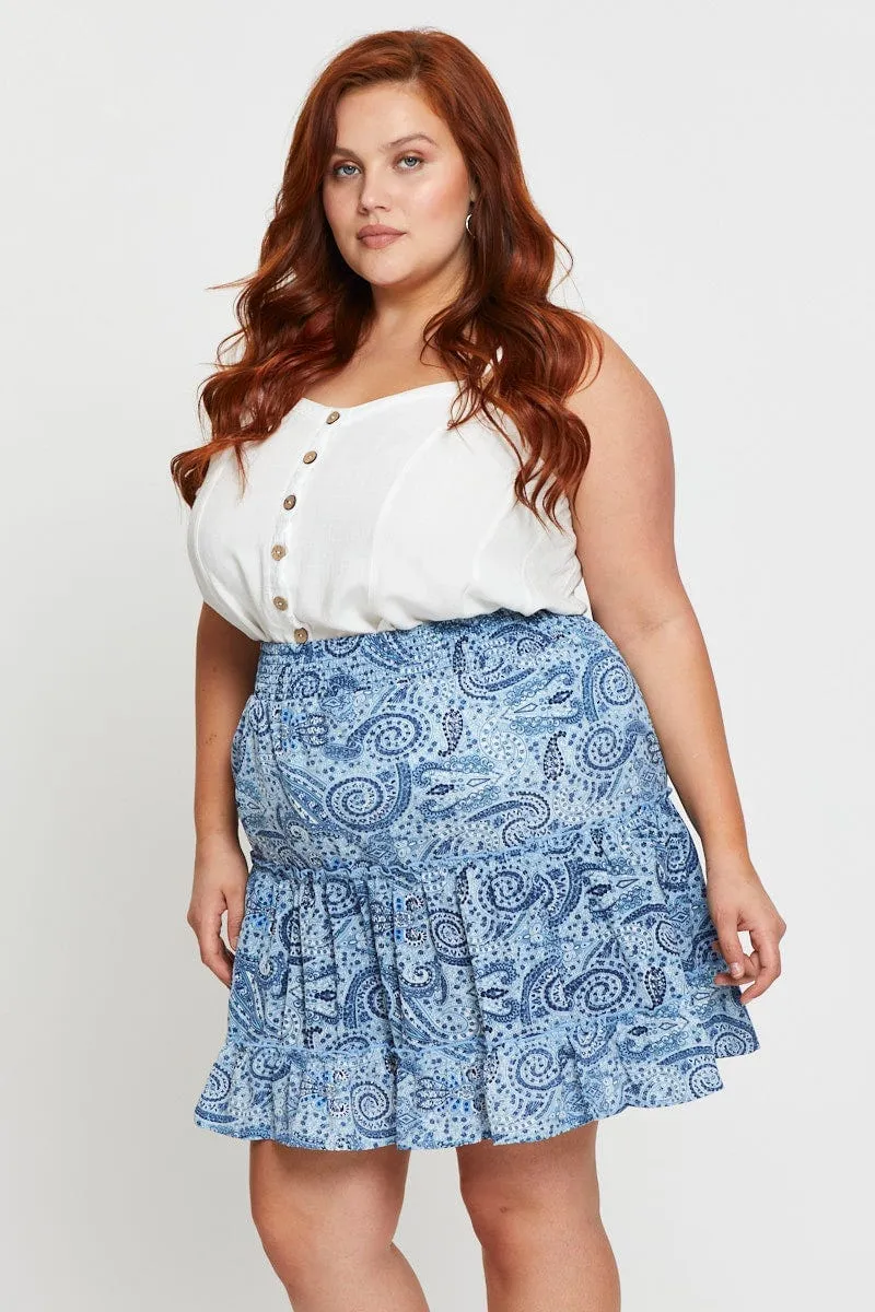 Soft Layers Everyday Favorite Paisley Pr Mini Wrap Skirt Ruffle Hem