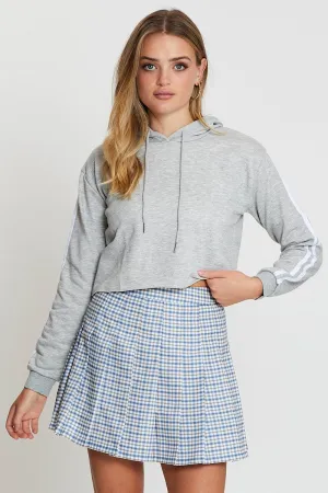 Elegant Texture Flared hem Check Pleated Skirt Mini Tennis