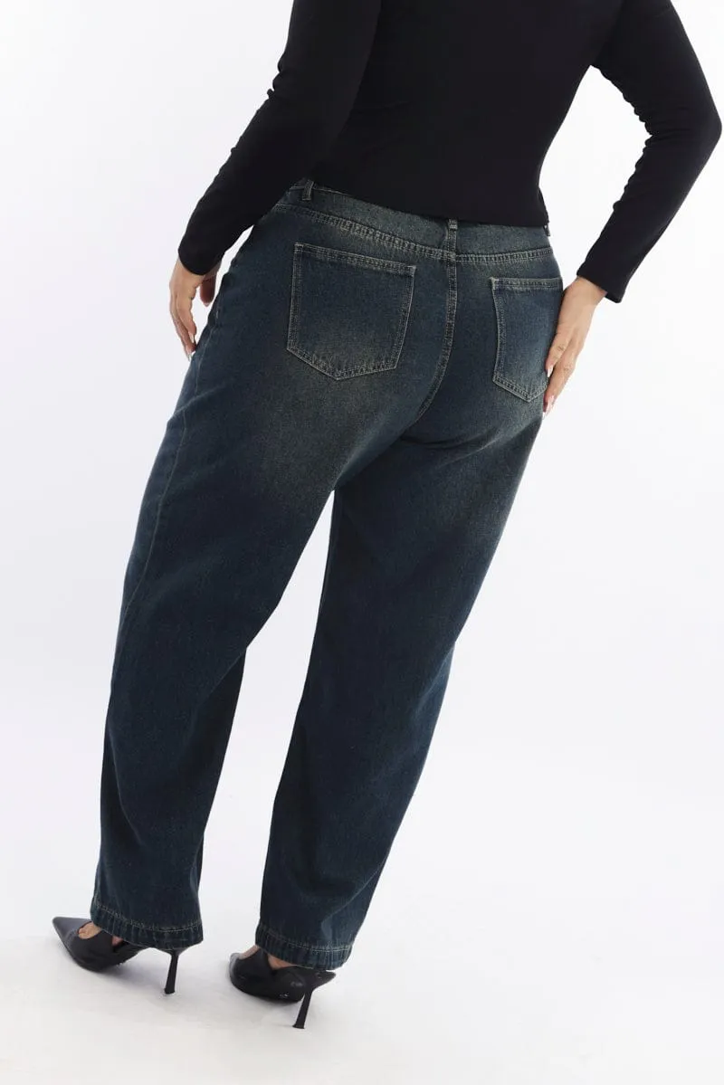 Denim Baggy Jeans High rise Artist Vibe Travel Outfit Standard Piece