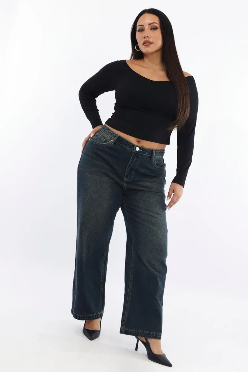 Denim Baggy Jeans High rise Slim Sunny Vibes Festival Outfit Subtle Look