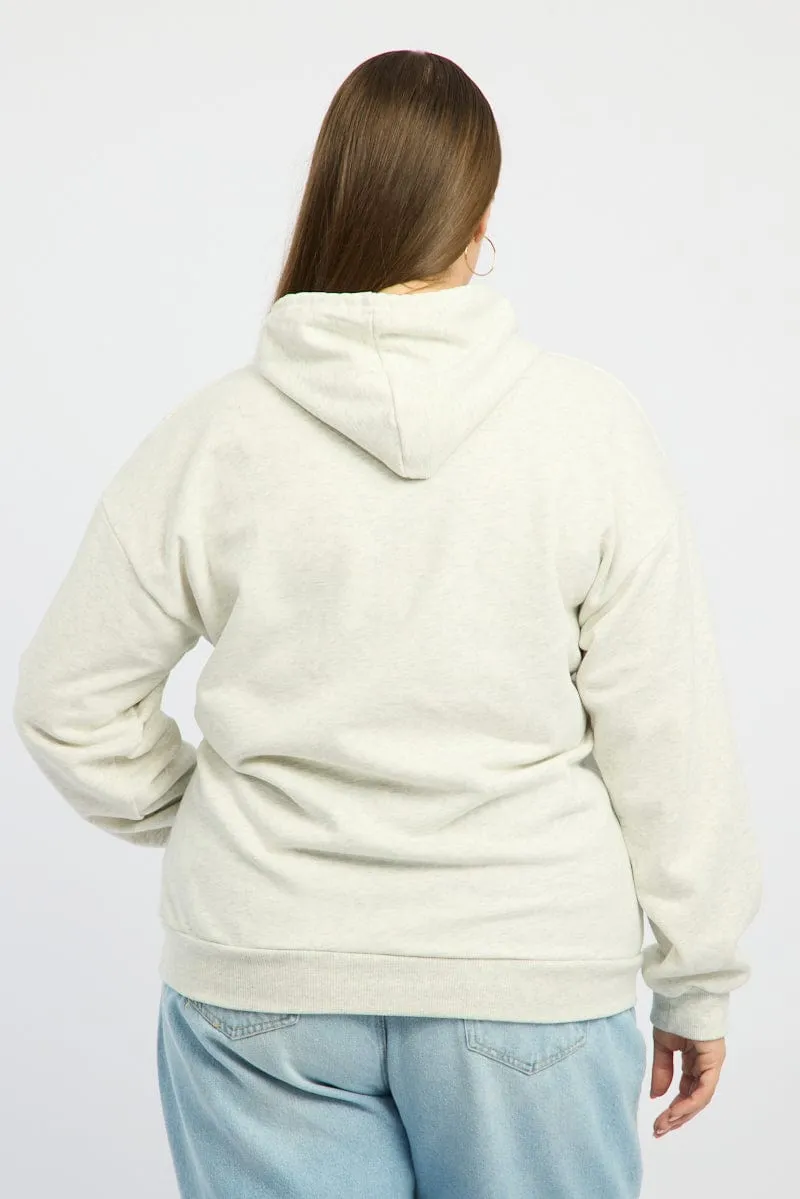 Grey Oversized Sweatshirt Hooded Long Sleeve Crew Neck Cozy And Stylish Quick-Dry Tech