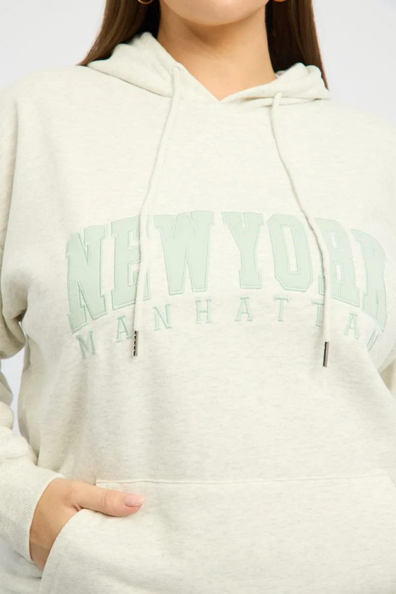 Grey Oversized Sweatshirt Hooded Long Sleeve Crew Neck goes with leggings