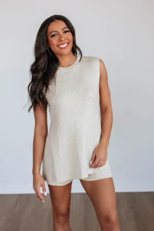 Junia Knit Two-Piece Set - Natural Knitted Layering Knit Look