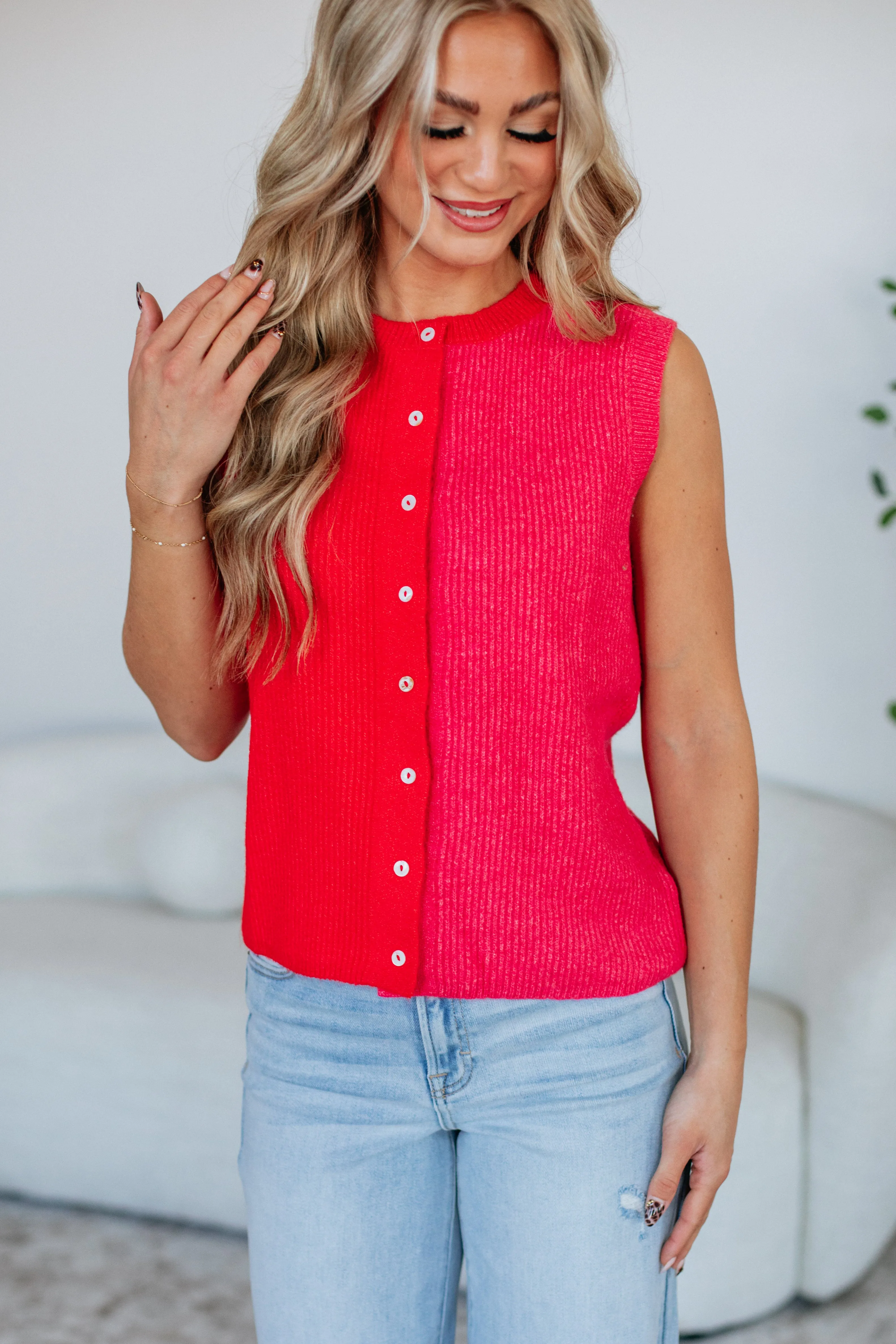 Trina Sweater Vest Thermal Locking Yarn Zero Waste Production