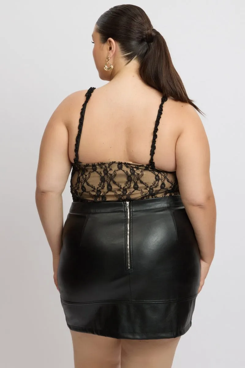 Black Bodysuit Lace Easy Outfit
