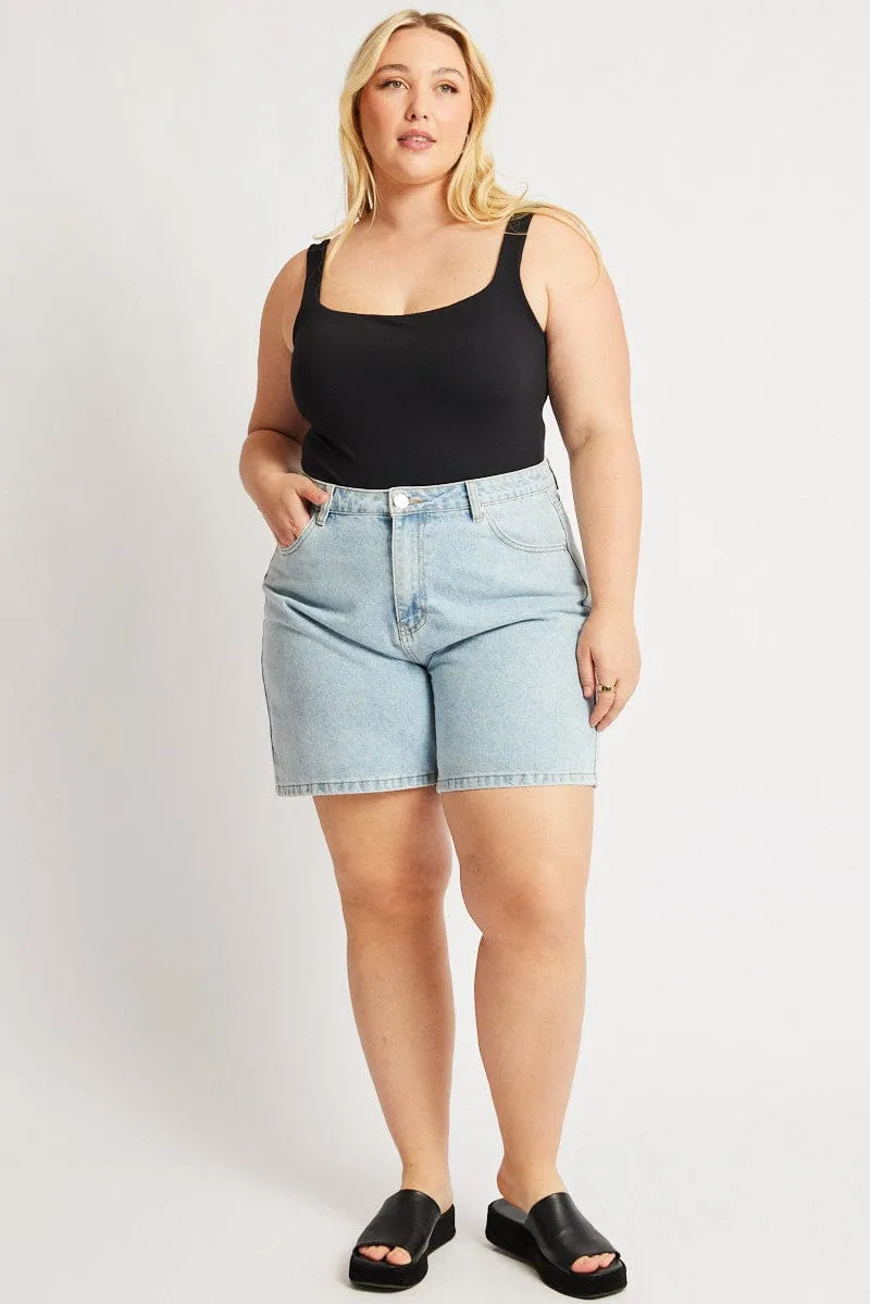 Winter Accessories Black Bodysuit Sleeveless Square Neck Supersoft