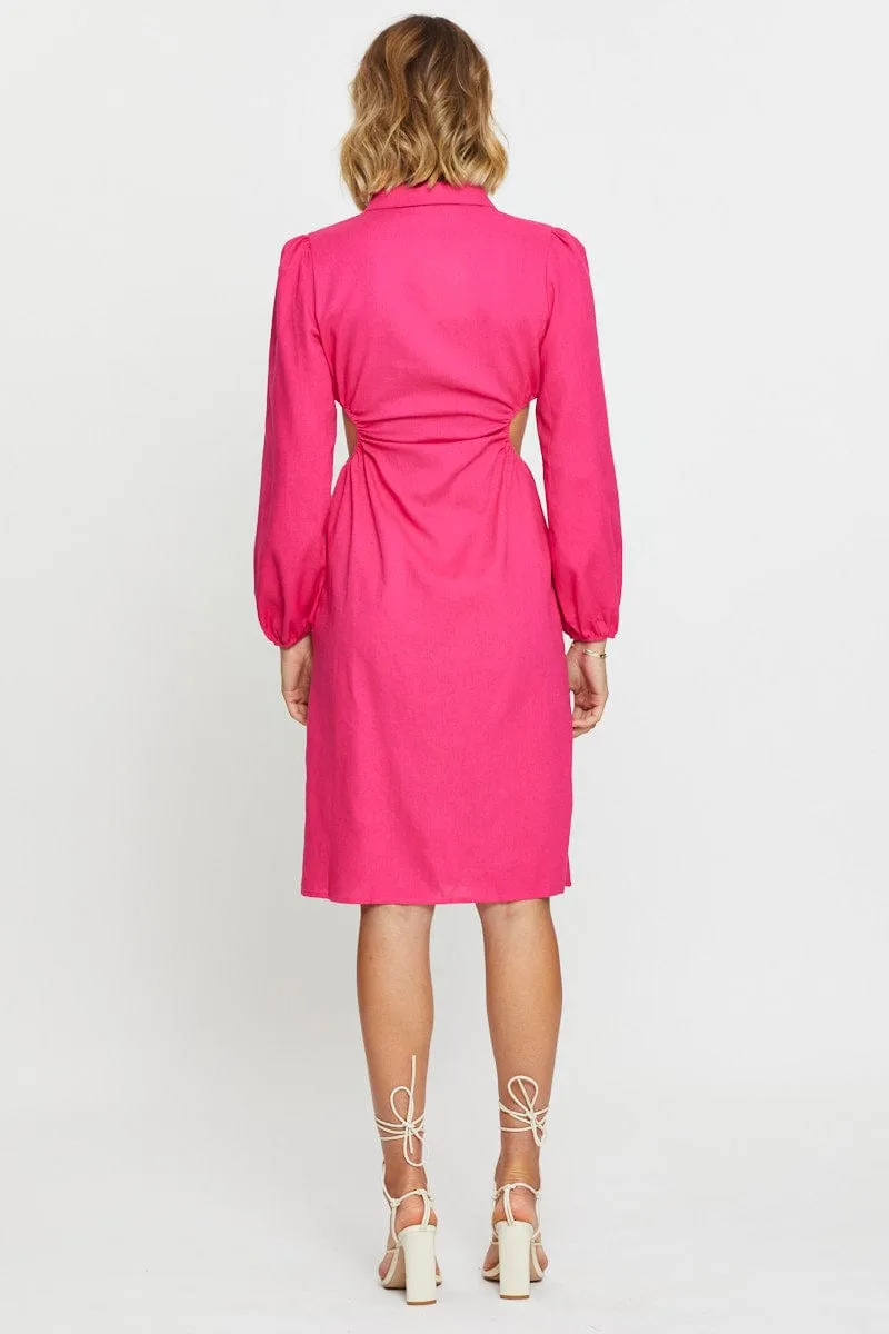 Pink Mini Dress Long Sleeve Galaxy View