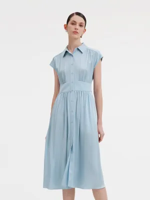 Quick Change 22MM Stretch Silk Women Midi Shirt Dress
