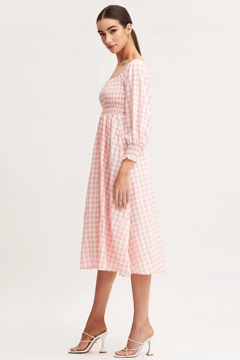 Check Dress Long Sleeve Maxi This dress provides a polished and sophisticated look while ensuring all-day comfort