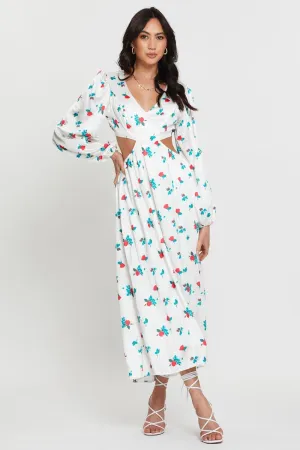 Bridge Walk Print Maxi Dress Long Sleeve