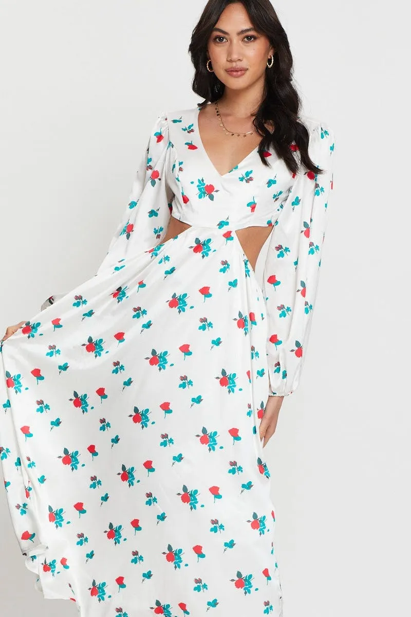 Print Maxi Dress Long Sleeve Amber Glow With its sophisticated design this dress will always remain a classic wardrobe piece