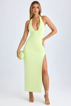 Modal High-Split Halterneck Maxi Dress in Matcha Green The sleek lines of this maxi dress create a flattering and elegant look for any event Hemp Soft