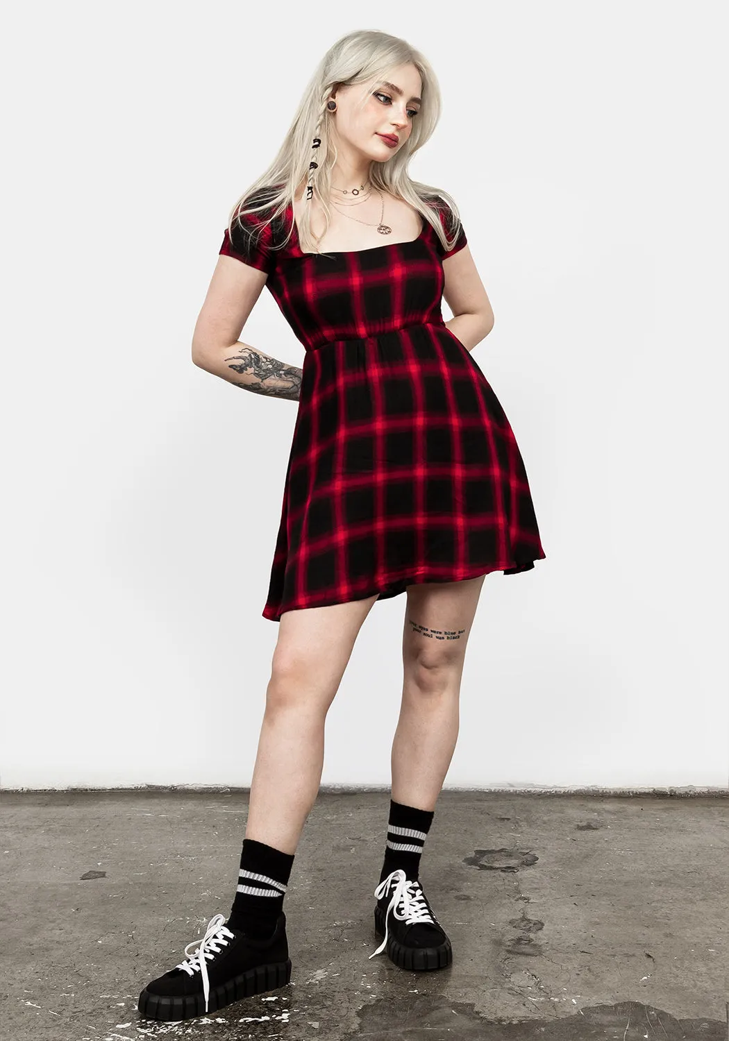 Pennyroyal Red Check Dress Eye Candy Flowy Design