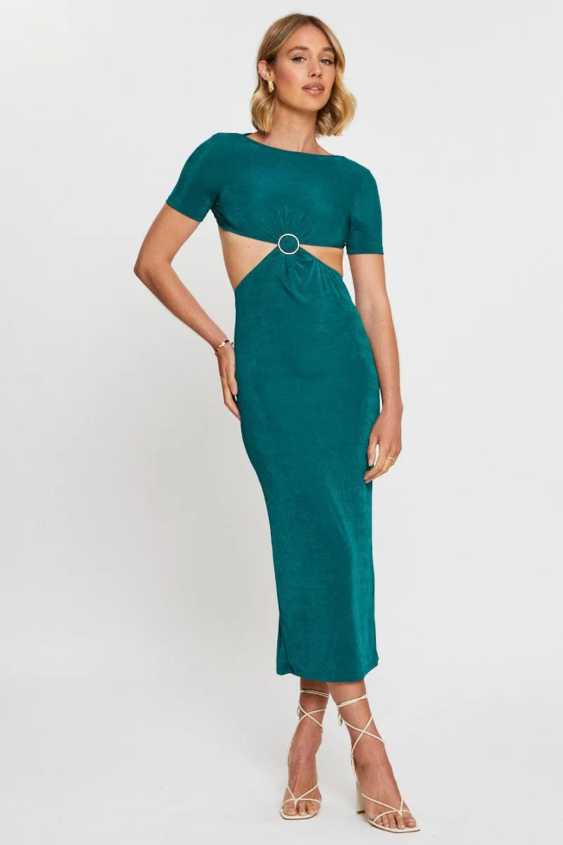 Green Maxi Dress Bodycon Beach Walk