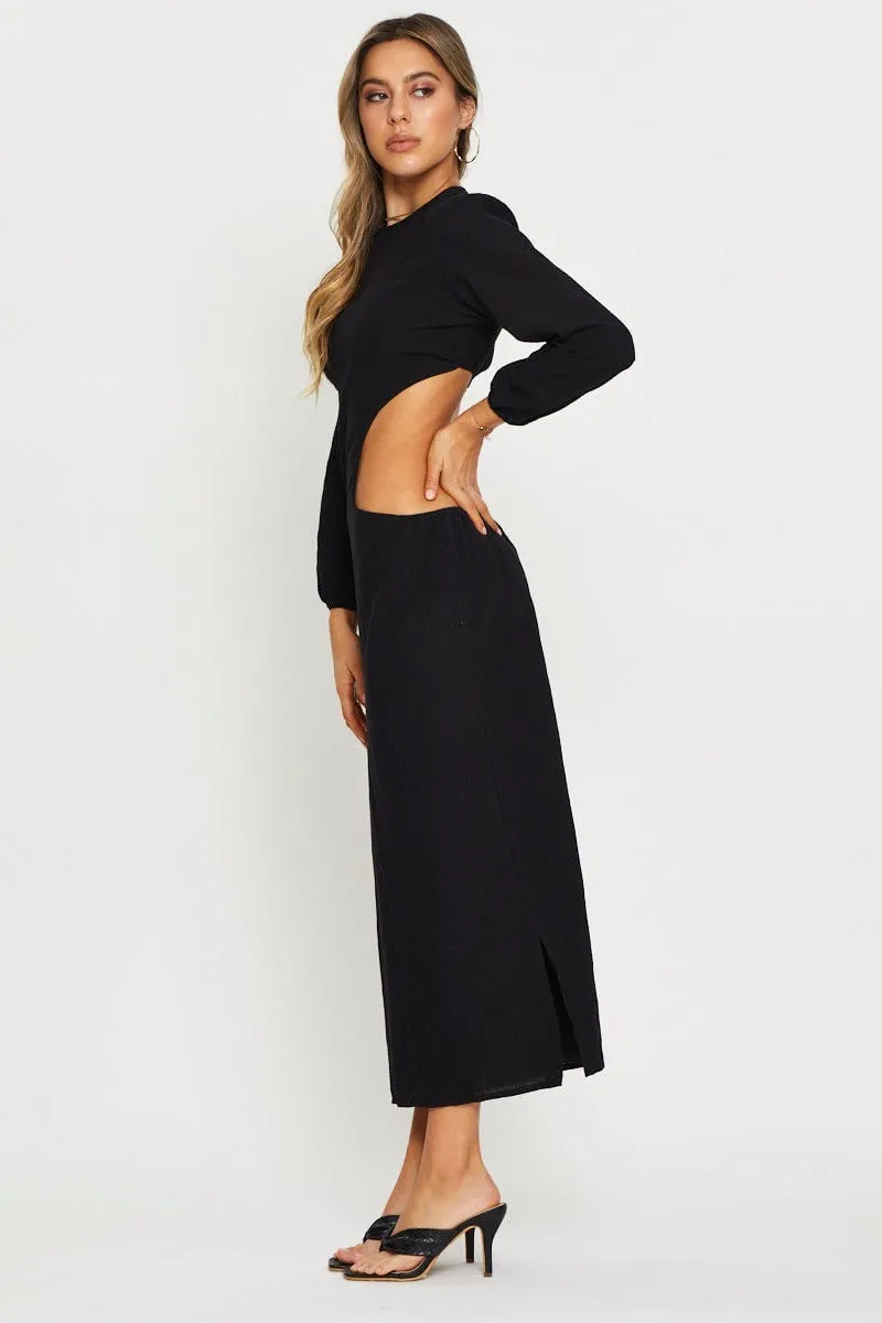 Black Maxi Dress Long Sleeve Rural Path