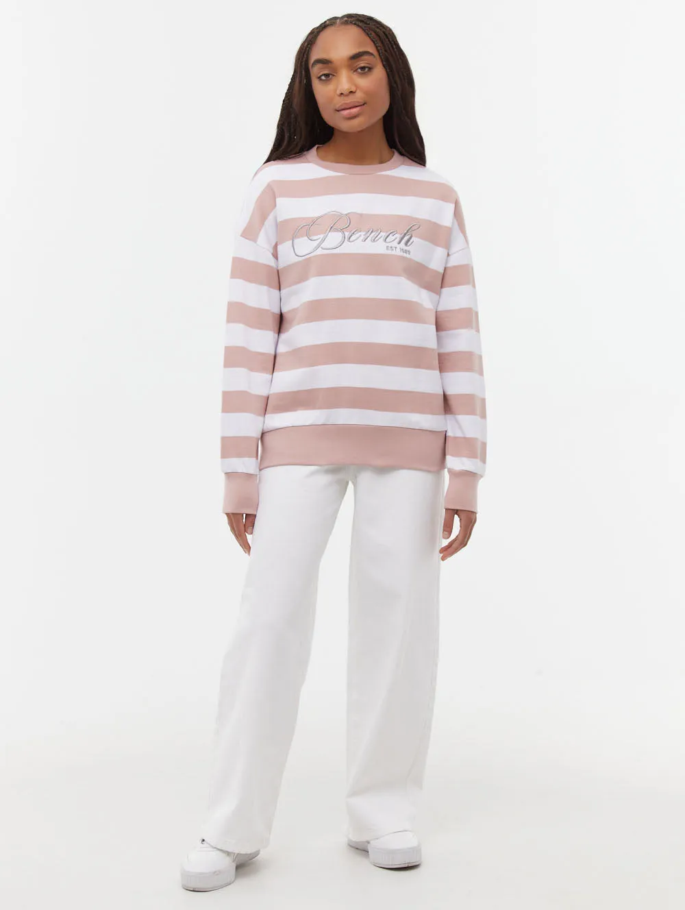 Outdoor Footwear Hanneli Striped Crew Neck Sweatshirt