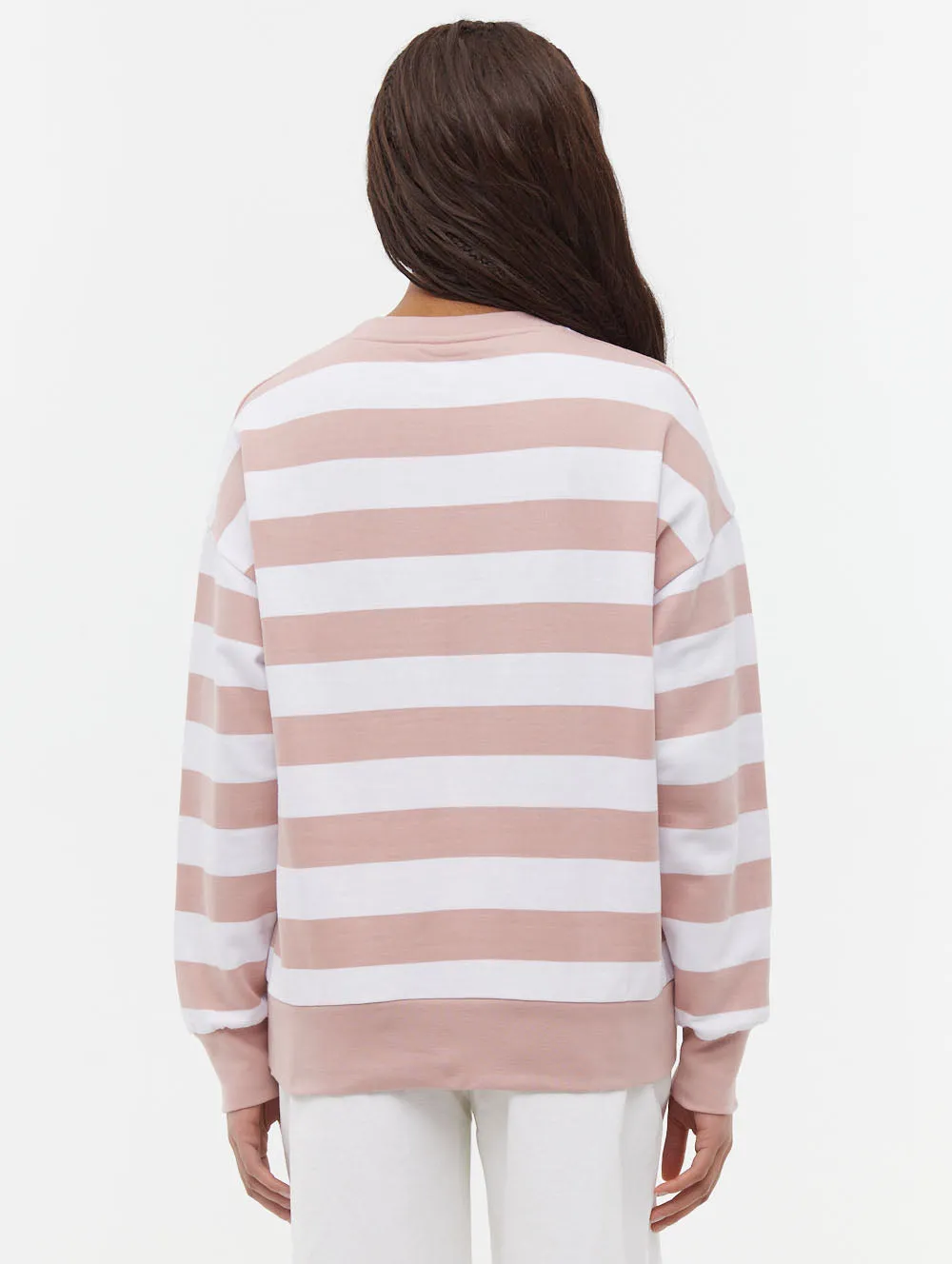 Hanneli Striped Crew Neck Sweatshirt Noble Grace