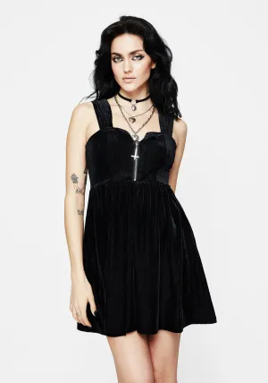 Birthday Bash Non toxic Heartless Zip Front Mini Dress