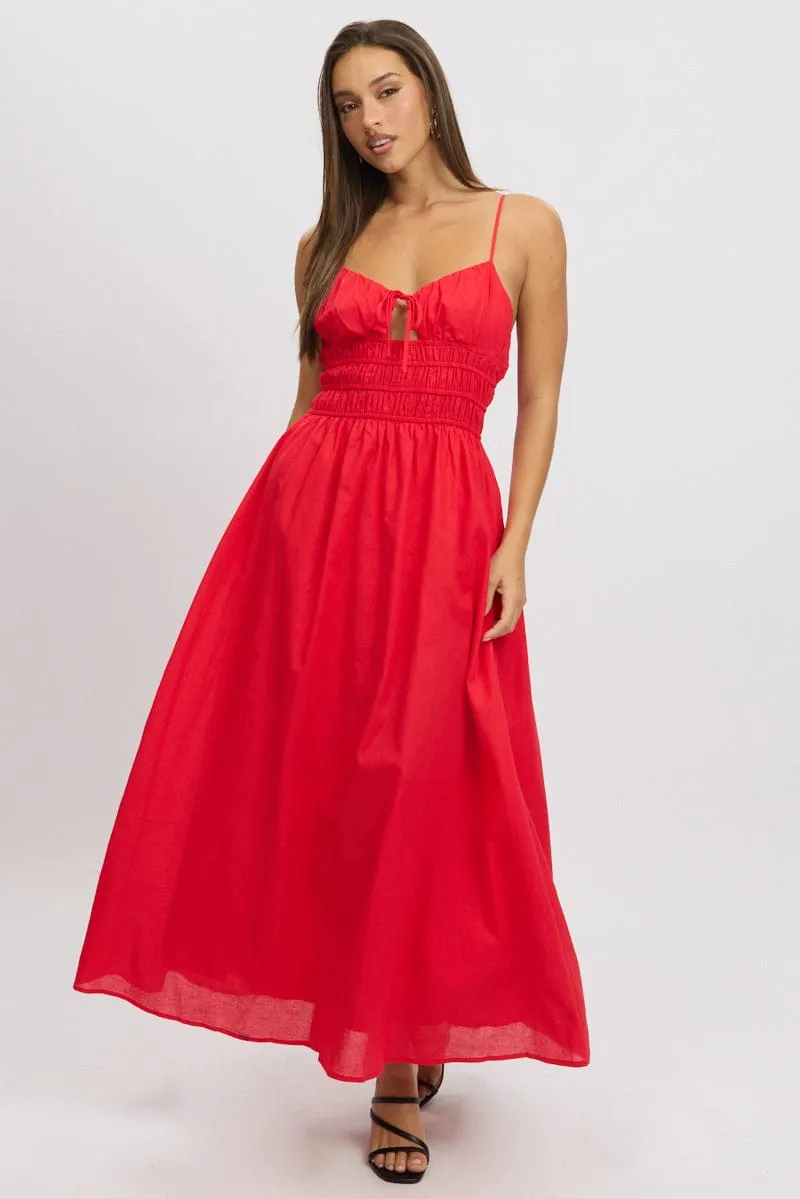 Comfortable day-to-night dress Red Maxi Dress Strappy