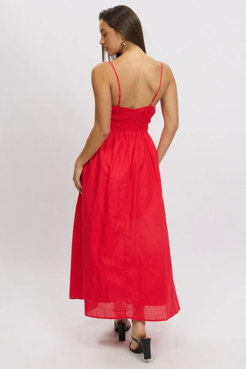 Fresh Air Red Maxi Dress Strappy