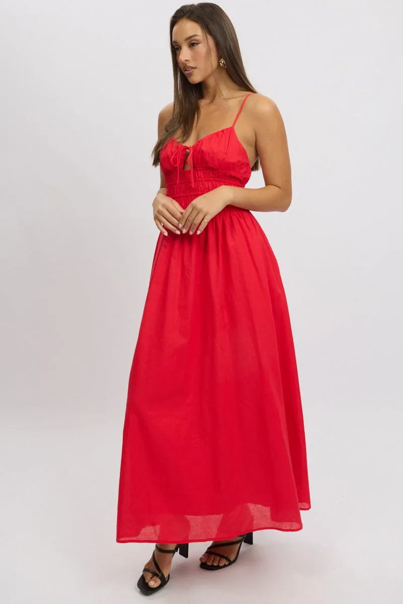 Hemp Glow Red Maxi Dress Strappy