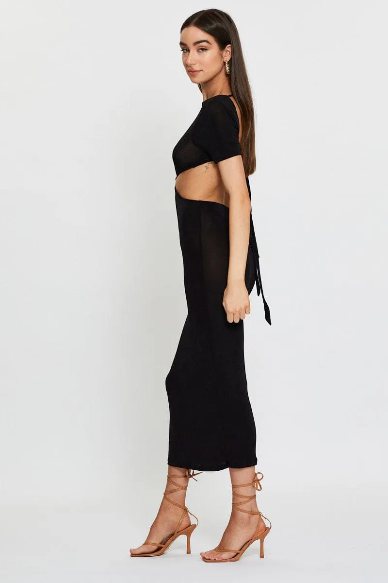 Love Mood Comfortable evening wear Black Maxi Dress Bodycon