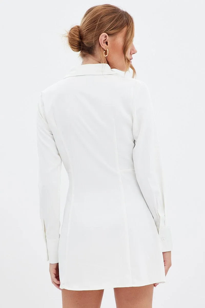 White Shirt Dress Long Sleeve Comfortable Shoes Myth Glow