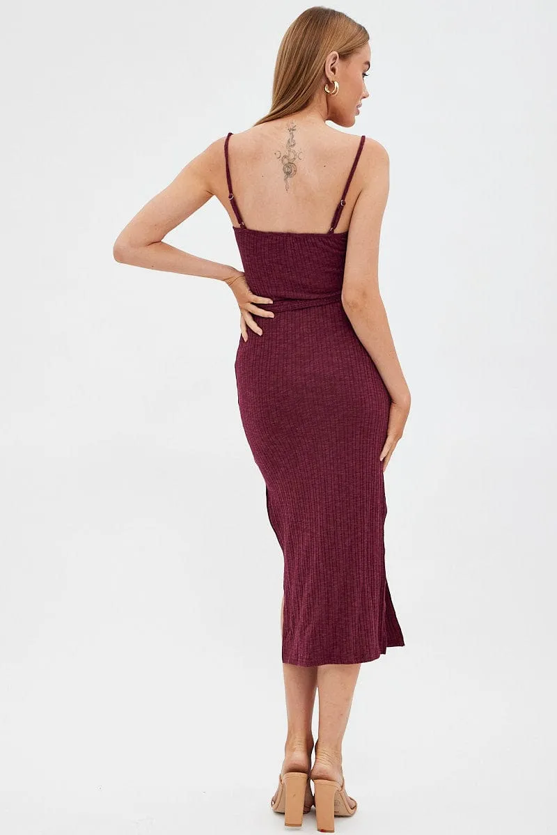 Light and airy dress Clear Day Red Maxi Dress Bodycon Tie Belted Rib