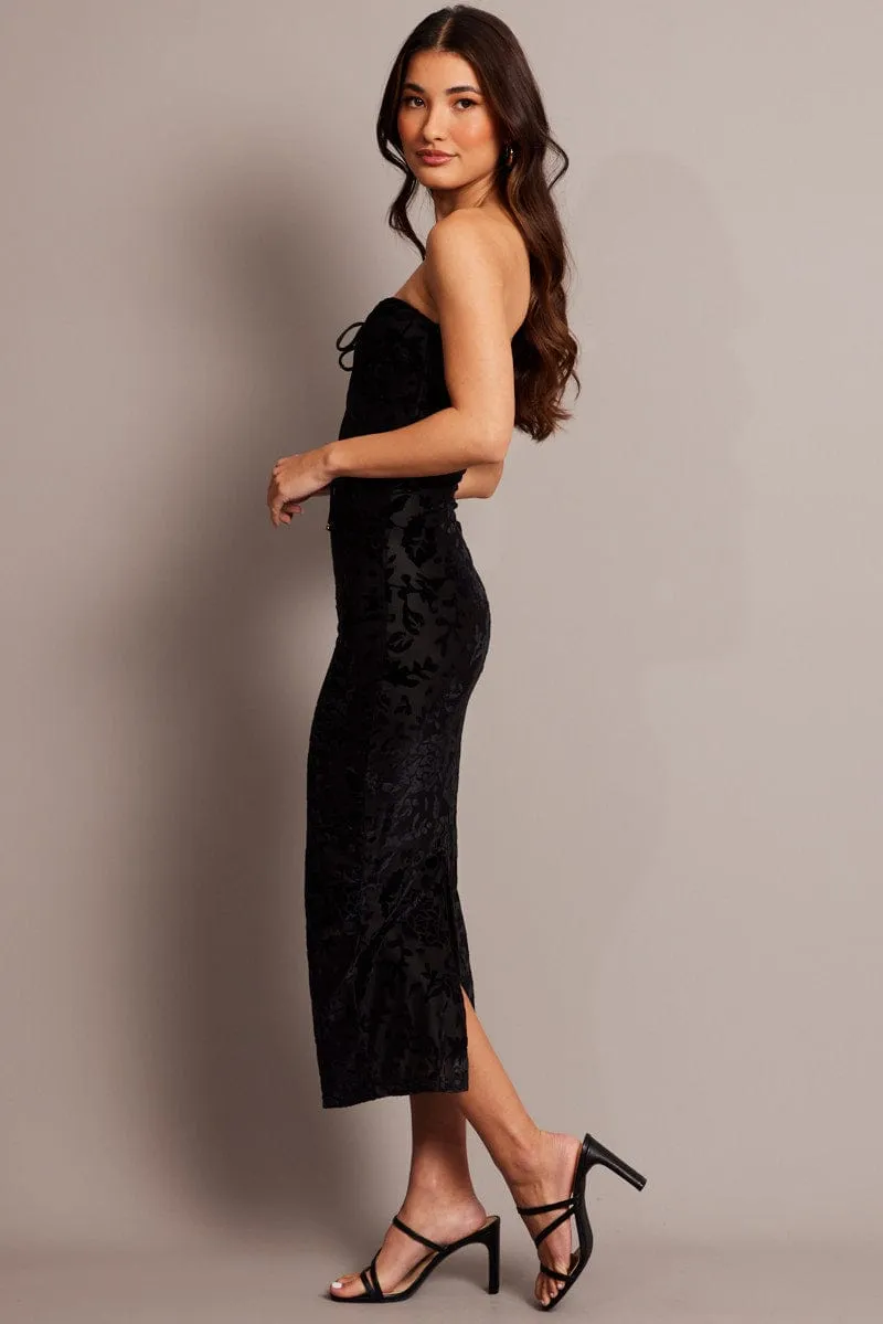 Cold Weather Gear Black Bodycon Dress Burnout