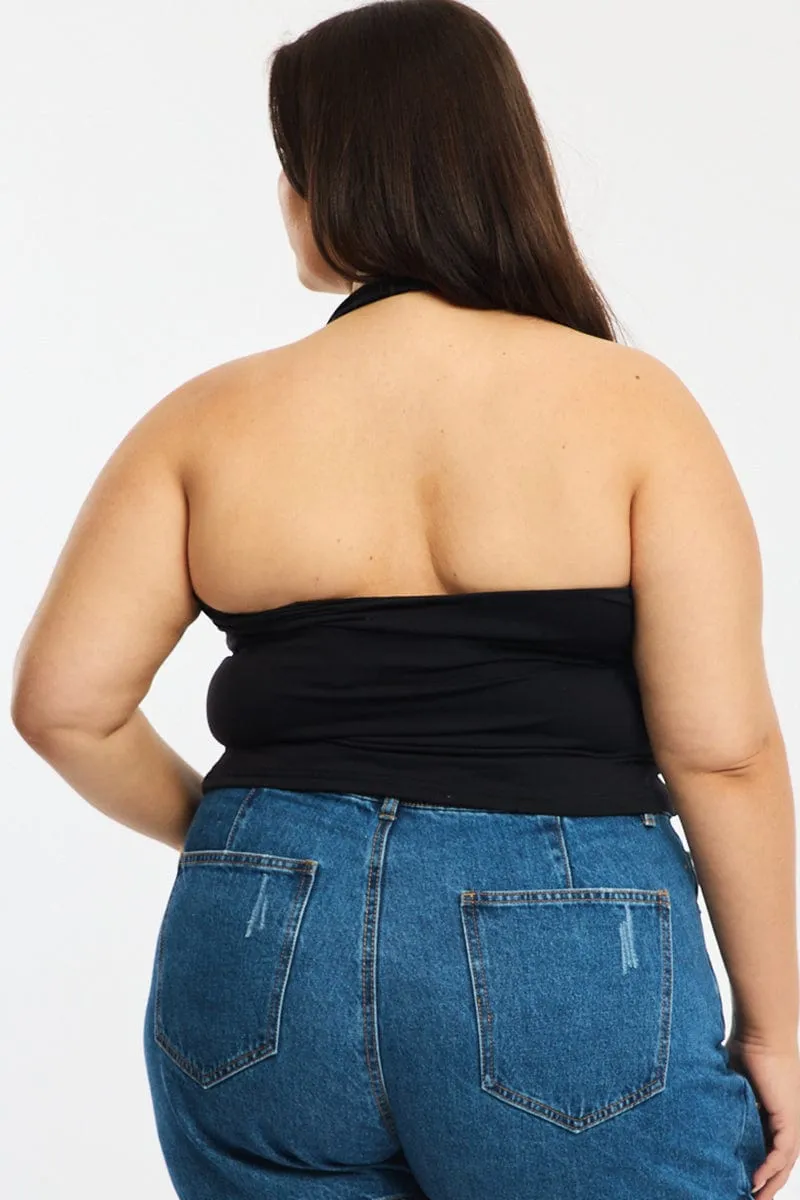 Black Halter Neck Top Supersoft Outdoor Shirt Zen Glow