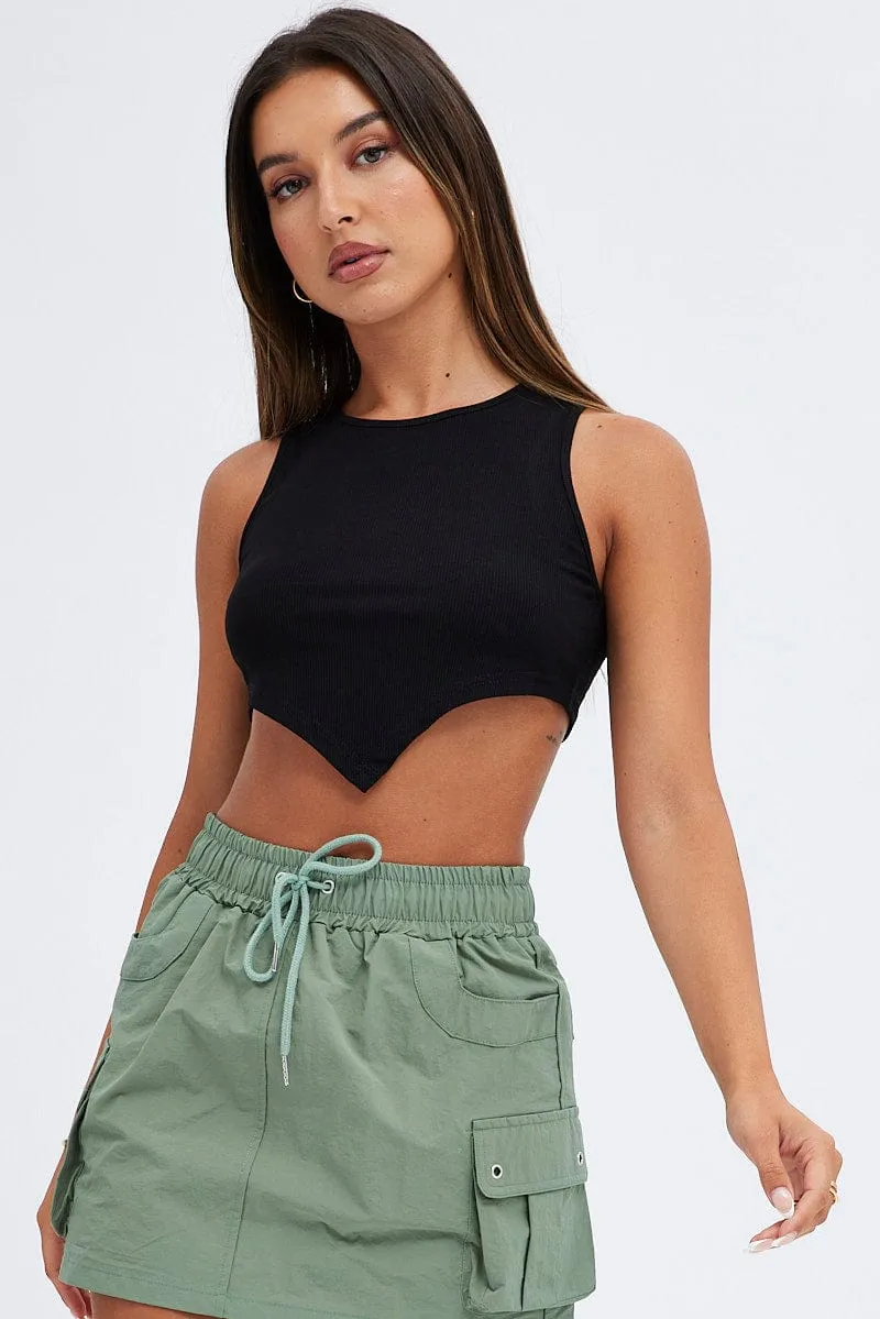 Photo Glam Global Glow Black Scarf Tank Top