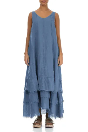 Maxi Blue Nova Gauze Linen Dress Craft Soul