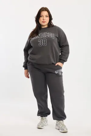 Thermal regulation Grey Drawstring Waist Elastic Cuff Track Pants