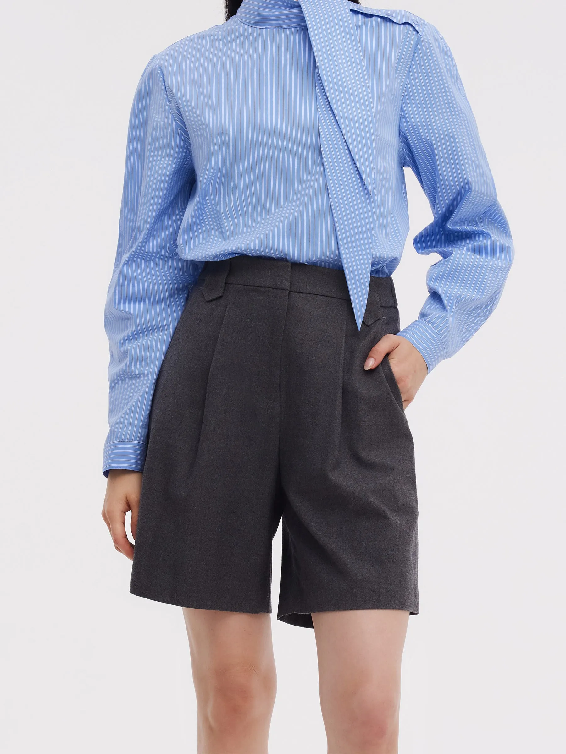 Wool Blend Women A-Line Shorts Walk Easy