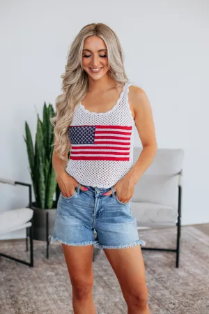 Patriotic Babe Tank - Ivory Anti Pill Surface international cooperation