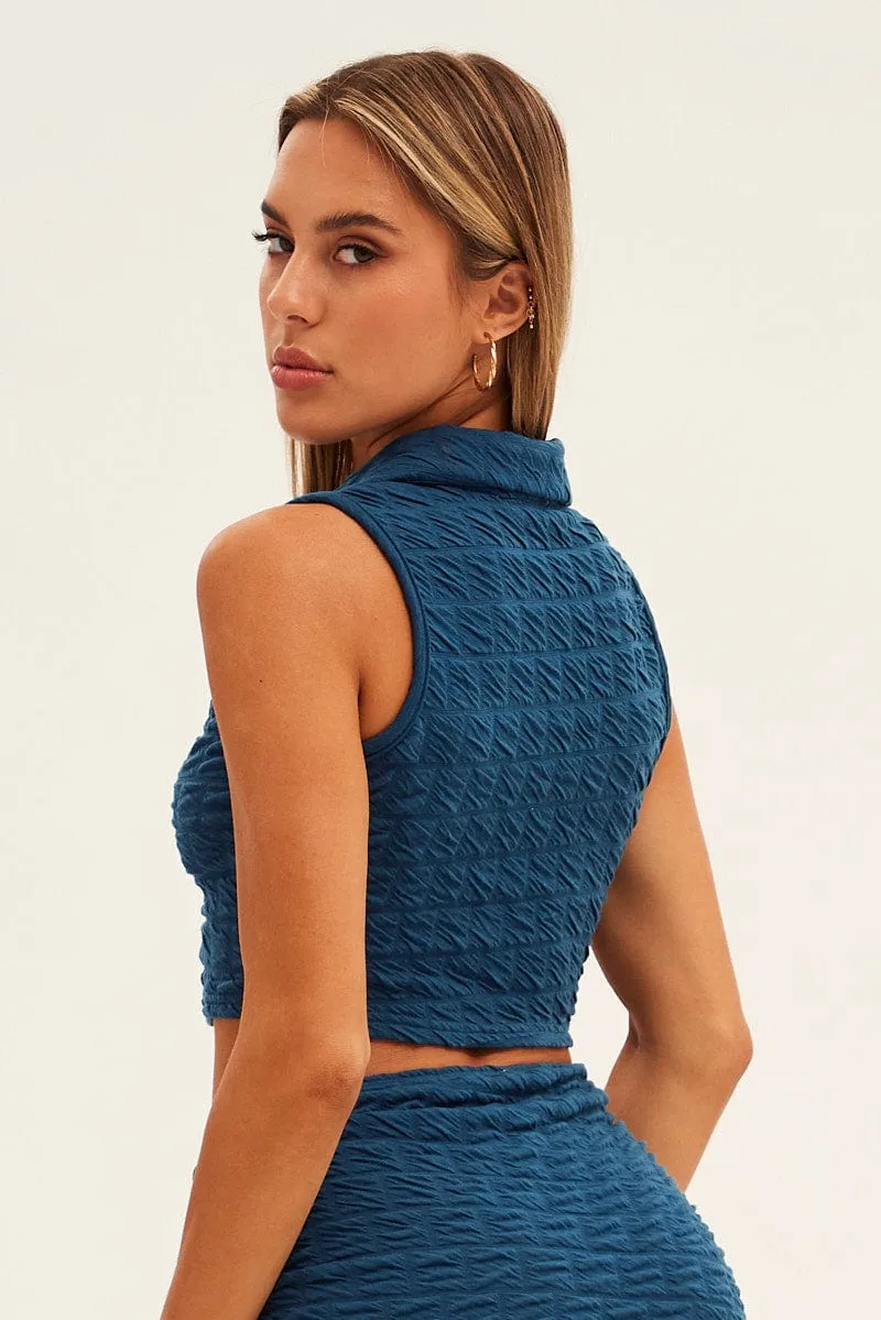 Blue Mini Skirt Fresh Aesthetic